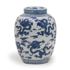 Tracy Dunn Design - Blue Dragon Porcelain Urn