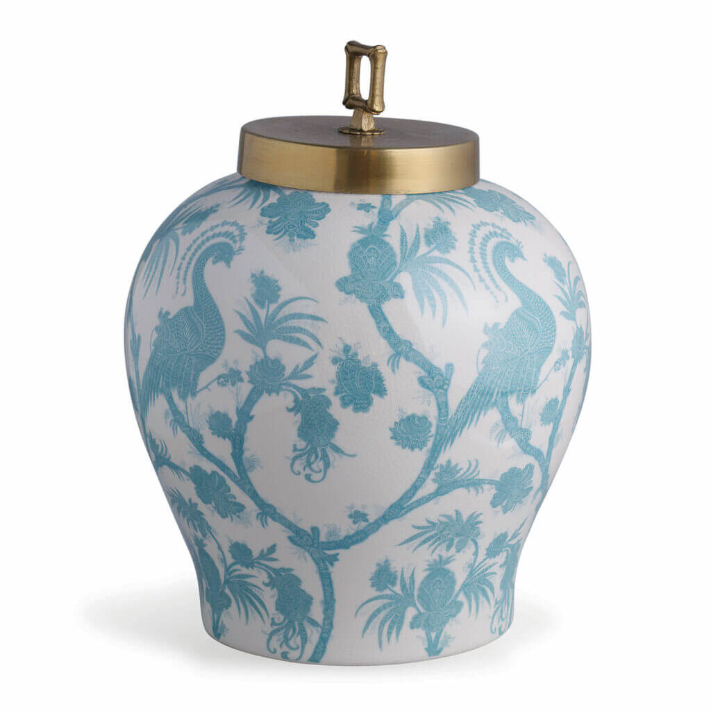 Tracy Dunn Design - Balinese Peacock Turquoise Jar