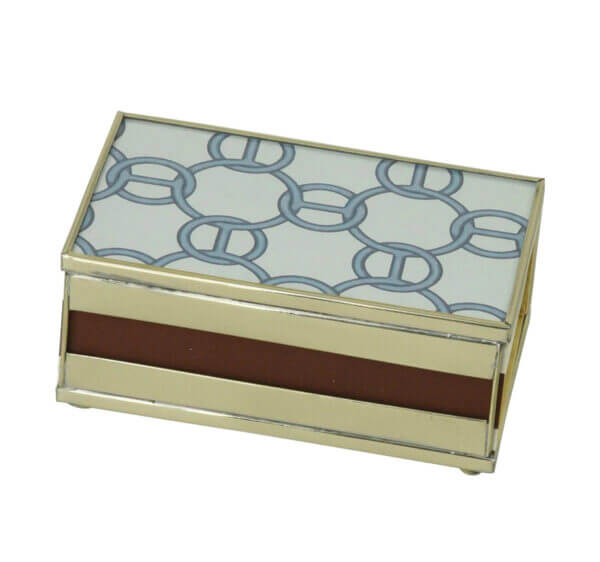 Matchbox with matches Blue Chain Design