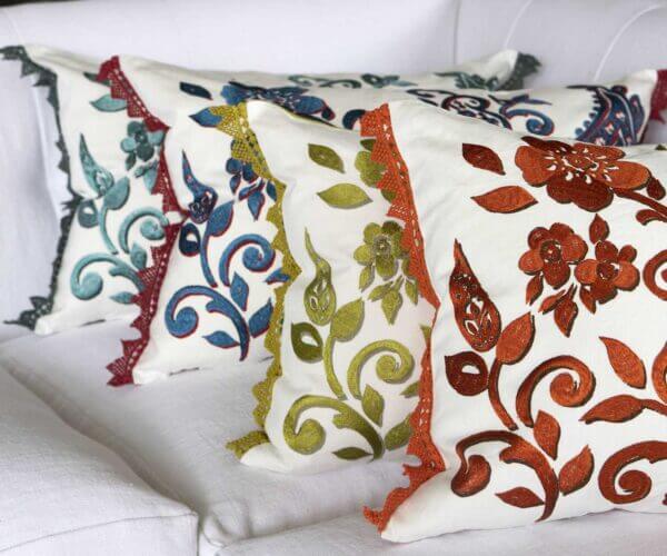 Tracy Dunn Design - Floretta Paisley - Peacock Cushion
