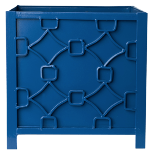 Tole Chippendale Planter Container Blue